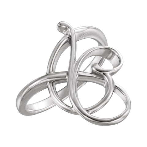 14k White Gold Freeform Ring, Size 7