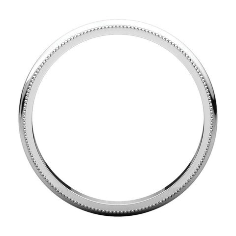 10k White Gold 2.5mm Milgrain Band, Size 4