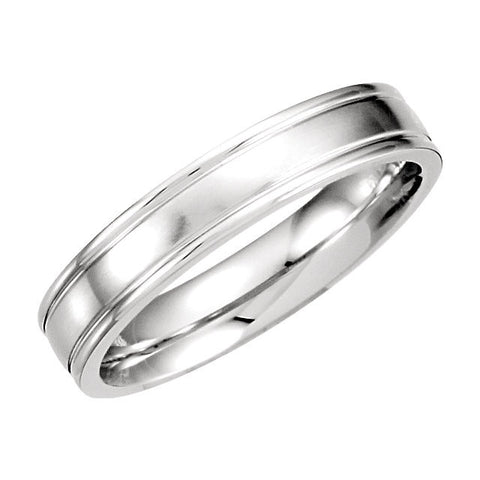 14k White Gold 4.5mm Satin Finish Band Size 6.5