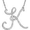 14K White Gold 1/6 CTW Diamond Initial K 17-Inch Necklace