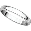 10k White Gold 3mm Half Round Band, Size 5.5