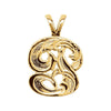 Medium Initial Pendant with initial 'P' in 14k Yellow Gold