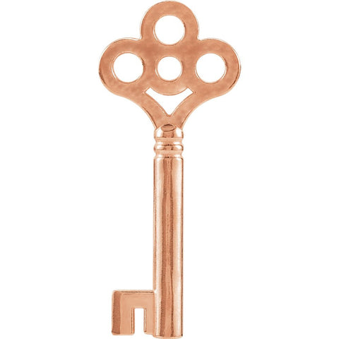 14k Rose Gold Key Charm