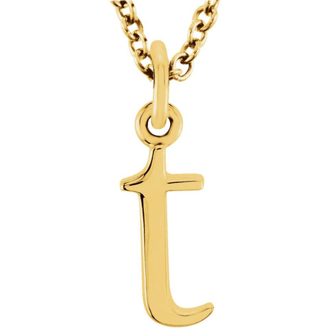 14k Yellow Gold "t" Lowercase Initial 16" Necklace