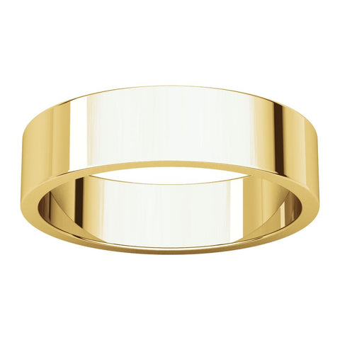 14k Yellow Gold 5mm Flat Band, Size 4