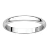 10k White Gold 2.5mm Half Round Band, Size 8.5