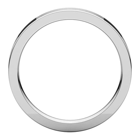 10k White Gold 3mm Flat Comfort Fit Band, Size 6