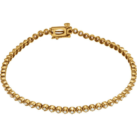 14k Yellow Gold 1 CTW Diamond Line Bracelet