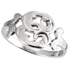 14k White Gold Initial Rings, Size 6