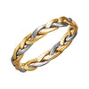 Two-Tone Hand-woven Wedding Band Ring in 14k White and Yellow Gold ( Size 9 )