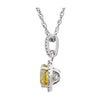 14k White Gold Citrine & 1/10 CTW Diamond 18" Necklace