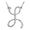 14K White Gold 1/8 CTW Diamond Initial L 17-Inch Necklace