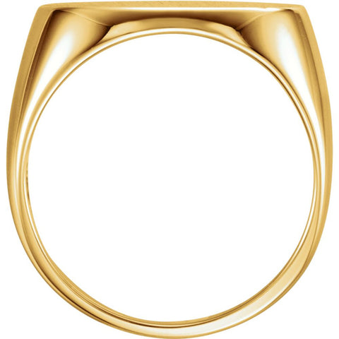 14k Yellow Gold 12x18mm Oval Signet Ring, Size 10