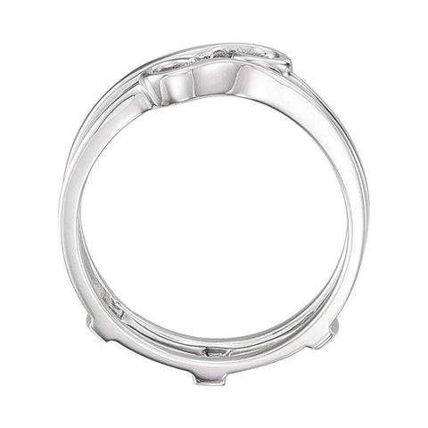 14k White Gold Ring Guard, Size 6