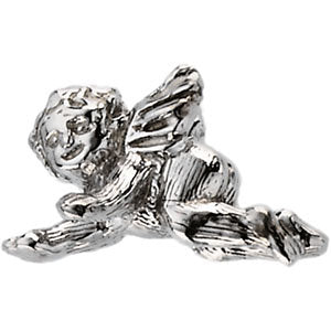 14k White Gold Crawling Angel Lapel Pin