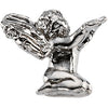 10.00x12.00 mm Kneeling Angel Lapel Pin in 14K White Gold