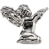 14k White Gold Cherub Lapel Pin