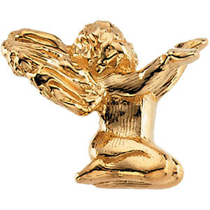 14k White Gold Cherub Lapel Pin