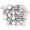 14.00x19.00 mm One Nation Under God Lapel Pin in 14K White Gold