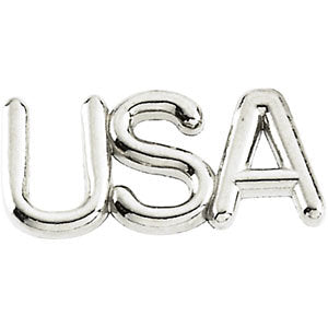 14k White Gold USA Lapel Pin