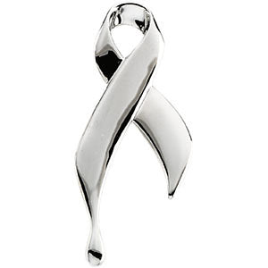 14k White Gold Ribbon of Tears™ Lapel Pin