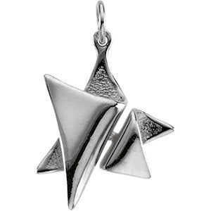 14k White Gold 19x17mm Star of David Pendant