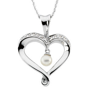 Sterling Silver Heart and Soul™ Pearl Necklace