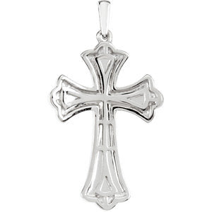 14k White Gold Micro Pavé Cross Pendant