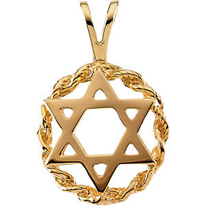 10k Yellow Gold 20x13mm Star of David Pendant