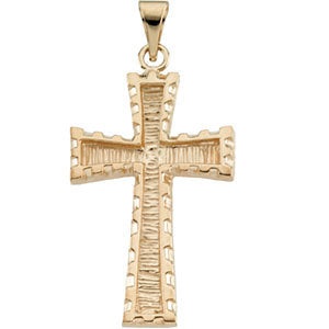 14k Yellow Gold 30x20mm Cross Pendant